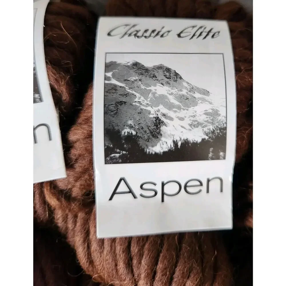 Classic Elite Aspen Yarn Lot 4 Skeins Super Bulky Alpaca Wool Brown Knit Crochet